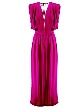 Elegant Fuchsia V-Neck Jumpsuit